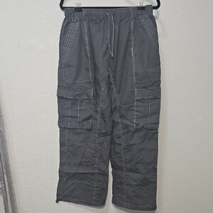 Stylish Charcoal Wide Leg Cargo Pants